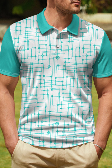 Klassisk kortærmet grøn poloshirt til mænd